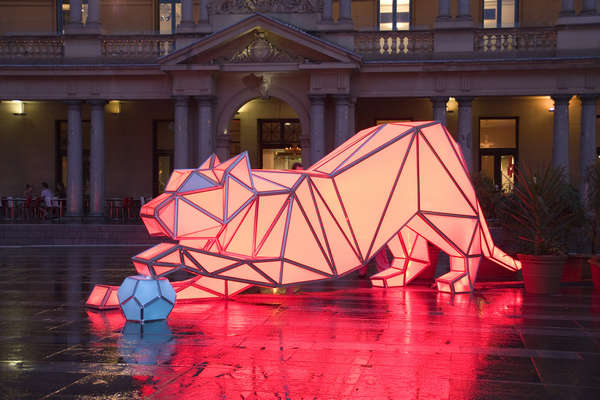 Giant digital origami tigers launch Chinese New Year in Sydney